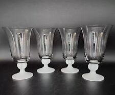 4 Vintage Johan Fors Water Goblets White Pinch Stem Smoke Bowl Barware