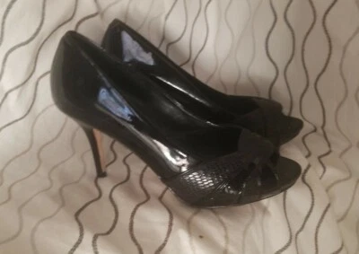 Zapatos Casa Blanca Mercado Negro Para Mujer Cuero Cecile Suela Tacones Talla 7 M  Foto 1 de 4