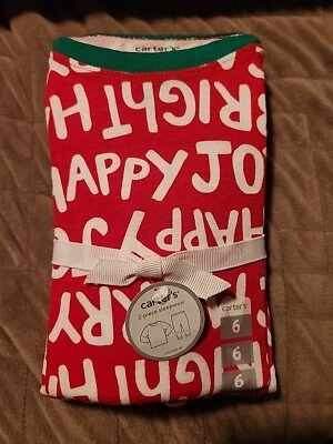 Carter’s 2 piece Holiday christmas Sleepwear Pajamas PJs Cotton Unisex NEW Sz 6 - Image 1 of 2