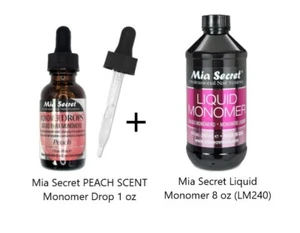 NEU!!! Mia Secret PFIRSICHDUFT Monomer Tropfen 1 Unze + 8 Unzen Monomer - Bild 1 von 3