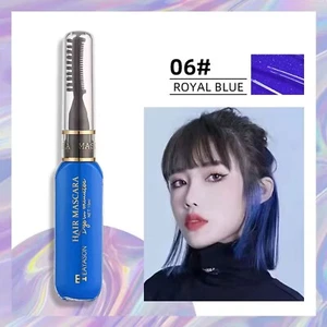 Girls Hair Chalk Temporary Hair Color Comb Hair Dye Mascara Royal Blue #6 - Picture 1 of 5