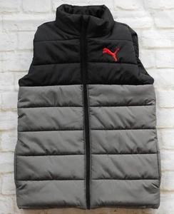 PUMA ―Boys M Medium 10/12 ― Black/Gray Zip-Up Puffer Vest/Jacket *PERFECT* #DH52 - Picture 1 of 6