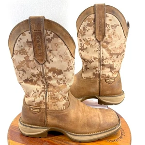 Durango Men's 8M US Western Work Boots Slip Oil Resistant Brn Dessert Camo - Picture 1 of 13