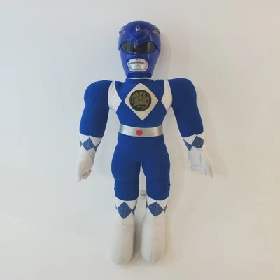 Mighty Morphin Power Ranger Blue Ranger Plush 1993 Vintage 14” Plastic Head - Image 1 of 4