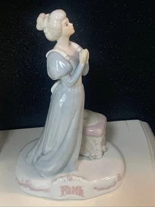 Vintage Victorian Porcelain Figurines Fabrizio Korea 1989 Faith Hope Charity - Picture 1 of 8