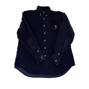Polo Bear Ralph Lauren Mens Navy Corduroy Shirt Blaire Casual Long Sleeve Style - Picture 1 of 6