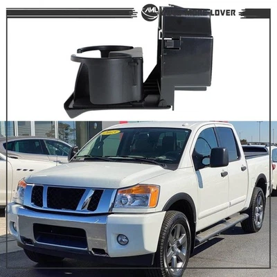 Black Center Console Dash Dual Cup Holder For 2008-2015 Nissan Titan 96967-9FD0B — 第 1/4 张图片