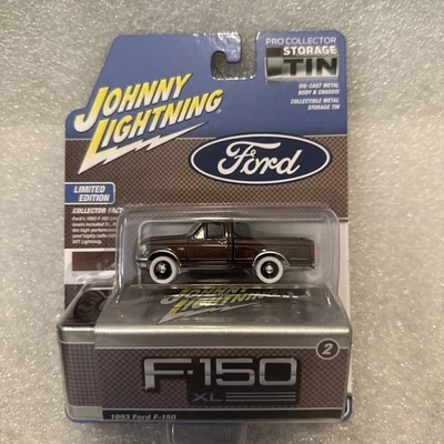 Johnny Lightning 1993 Ford F-150 White Lightning  2025 Release 2 w/ storage tin - Image 1 of 2