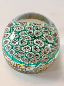 Collectible Vintage Italian Art / Murano Glass Millefiori Paperweight - Picture 1 of 9