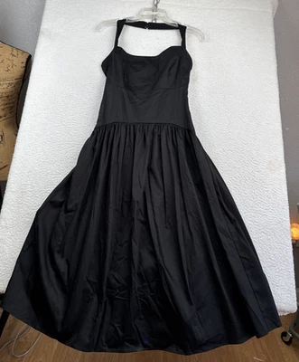 Anthropologie/ BHLDN Women's Zetta Drop Waist Midi Dress Black Halter XS NWT - Image 1 of 4
