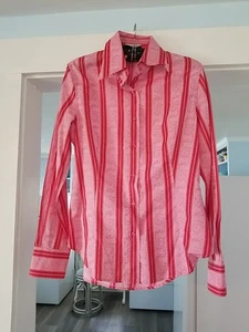 ETRO Paisley Stripe Pink Red Taliored fit long sleeve button down shirt women’s  - Picture 1 of 7