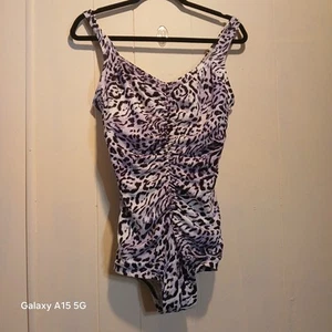 Gabar Swimsuit Women 16W Black White animal print One Piece Bathing Suit - Picture 1 of 13