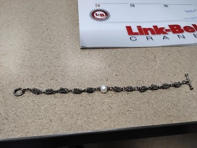 Michael Dawkins 925 Sterling Pearl Bracelet - Image 1 of 3