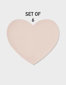 Set of 6 Pink Heart Placemat Faux Leather Target Valentine - Picture 1 of 13