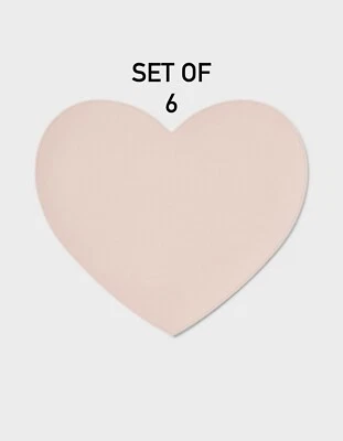 NEW Set of 6 Pink Heart Faux Leather Placemats  Anniversary Party Decor - Image 1 of 4