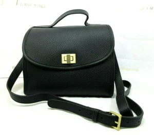 GiGi New York Amelie Crossbody Satchel Pebble Grain Leather New Tags Black - Picture 1 of 11