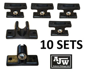 10 x Black Nylon Door Retainer / Hold Back Catch Horseboxes Trailer Vans Truck - Picture 1 of 3