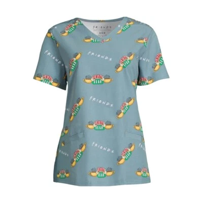 Friends “Central Perk” Women’s Scrub Top. Brand New. Sz 3X. Sage Colored. - Image 1 of 4