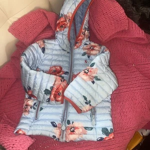 Joules Quilted Floral Hooded Zip Jacket Girl's 4y 104cm *GUC - Picture 1 of 6