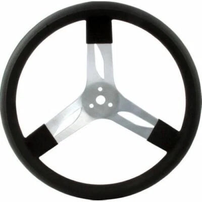 Quickcar 68-002 Steering Wheel 3 Spoke 17" Diameter Black Grip - Image 1 of 3