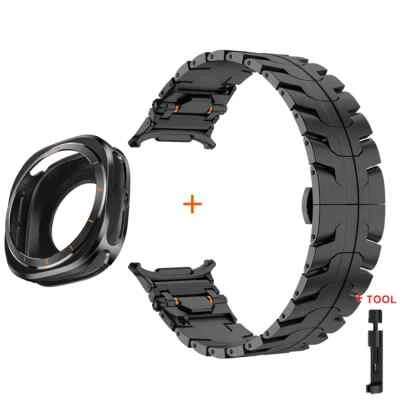 Lujosa correa de acero inoxidable + funda de metal para reloj Samsung Galaxy Ultra/Ultra 2025 Foto 1 de 4