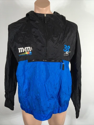 Vintage NASCAR M&M Elliott Sadler Anorak Pullover Windbreaker Jacket Fits sz M Cover