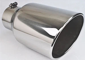 Exhaust Tip Diesel Series Round Rolled Edge Angle Cut Exhaust Tip 5" - Picture 1 of 3