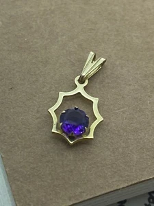 Colgante vintage de amatista oro amarillo 9K 9ct 375 de 0,50 quilates + envío gratuito - Imagen 1 de 4