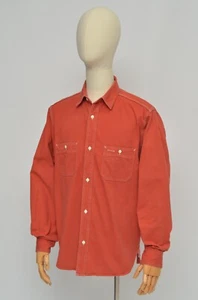 Nigel Cabourn Men's Orange Cotton Denim Overshirt Heavy Shirt Sz50 Made in Japan - Picture 1 of 14