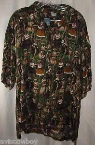 PIneapple Moon Camp Lounge Hawaiian Aloha Wahine Hula Dancers Shirt Men's XL - Picture 1 of 4