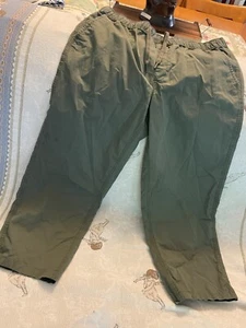 Sonoma Pull On Pants Mens Large Slim Fit Straight Leg green Stretch Drawstring - Picture 1 of 6