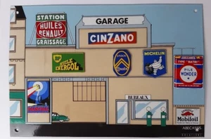 Emaile-Schild „Garage“ mit 8 Firmen-Logo Magnetschilder - Bild 1 von 4