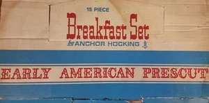 Juego de desayuno vintage de 15 piezas de mediados de siglo Anchor Hocking en caja Early American - Imagen 1 de 9