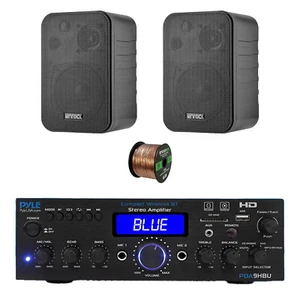 Pyle PDA9HBU 2-Channel Home Audio Bluetooth Receiver, 2x 4" 30W Speakers, Wire - Picture 1 of 9