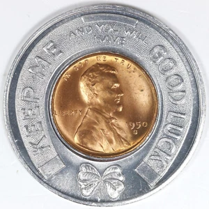 St. Louis Missouri The Good Luck Store Encased BU 1950 S Penny - Picture 1 of 3