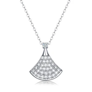 0,3 KT Rund geschnitten Echt VVS1 MOISSANIT Rock Anhänger 18 Zoll Kette 925 Sterlingsilber - Bild 1 von 8