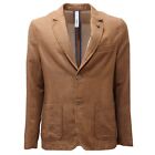 1848AG giacca uomo DISTRETTO 12 light brown/blue linen/cotton jacket man