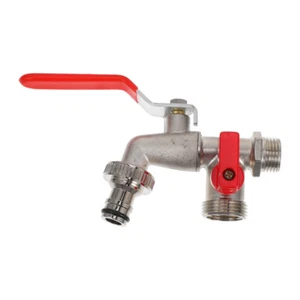  Double Valve Water Tap 1/2 Thread Faucet Outdoor Garden Tool Leakproof Double - Picture 1 of 12