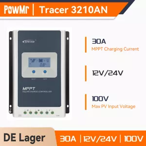Regolatore di carica solare Epever 30A MPPT 12V/24V tracciante regolatore solare controller PV 100 V - Foto 1 di 12