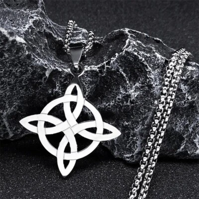Ciondolo Pendaglio Collana Amuleto Wicca Croce Celtica Talismano Moda Unisex  - Immagine 1 di 4