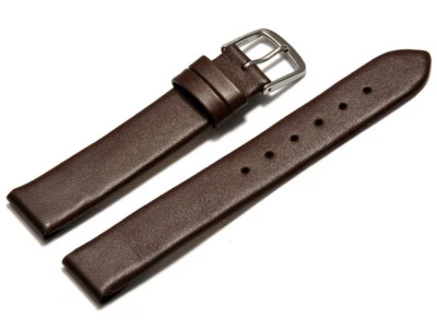 Uhrenarmband Leder m Clip für feste Stege braun 8,10,12,13,14,15,16,17,18,20 mm - Bild 1 von 2