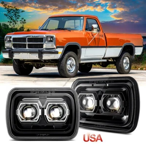 Fit 1981-1993 for Dodge D250 Upgrade 2PC 5x7" 7x6 LED Headlights Hi/LO Beam Bulb - Picture 1 of 13