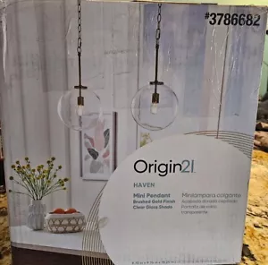 Origin 21 JYE8991A Haven Brushed Gold Modern/Contemporary Clear Pendant Light - Picture 1 of 3