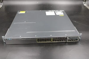 Cisco WS-C3750X-24P-L 24-Port Gigabit Network Switch 1X PSU C3KX-NM-10G TESTED - Picture 1 of 4