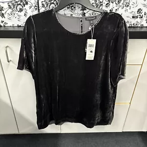 Eileen Fisher ANTHRAZIT Rundhals Samt Box Top XS $ 238 - Bild 1 von 3