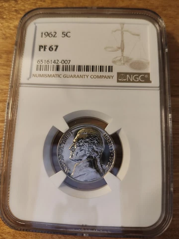 1962 (P) 5¢ Proof Jefferson Nickel ~ NGC: PF 67 - #004 Cover