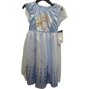 NEW Disney Princess Frozen Elsa Blue Nightgown Sleep Gown Pajama Costume Girl 5T - Picture 1 of 3