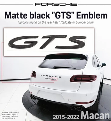 Porsche Macan "GTS" 2015-2022 emblema en negro mate genuino 95B853675E Foto 1 de 2