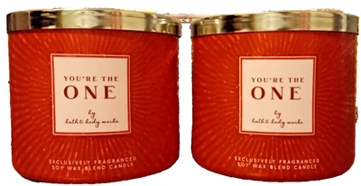 YOU'RE THE ONE CANDLES 14.5 OZ 3 WICK BATH BODY WORKS SET X2 RED - Image 1 of 2