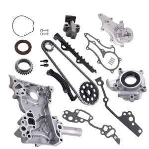 Heavy Duty Timing Chain Kit Water Oil Pump Head Gasket For Toyota 22R 85-95 - Picture 1 of 11